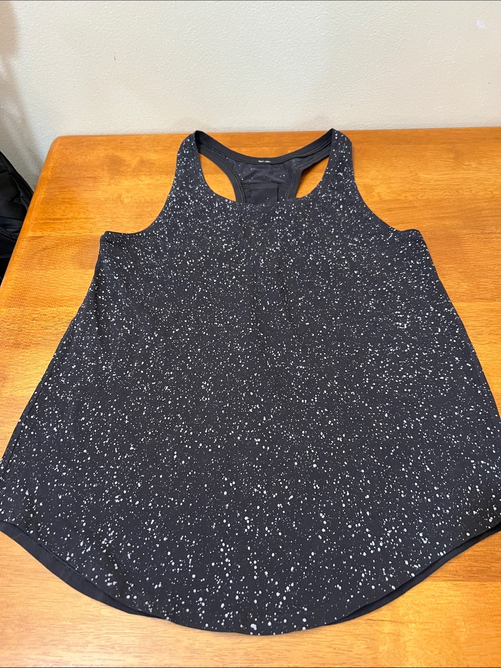 LULULEMON Black Speckled Racerback Tank Top - Women's Size 6 (not tag brand)